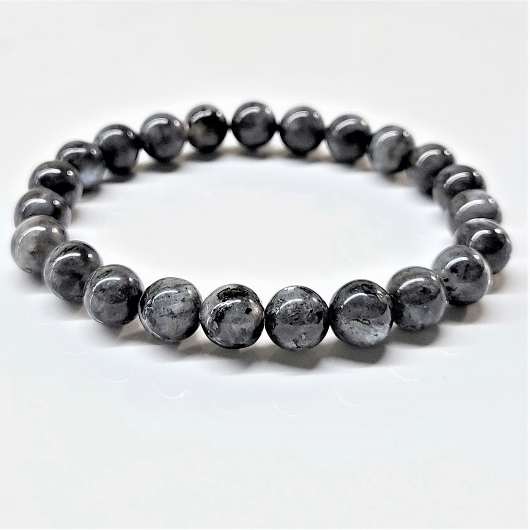 Larvikite Round Bead Bracelet - Earth&
