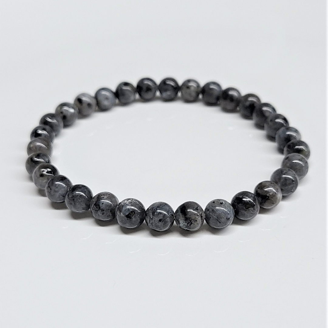 Larvikite Round Bead Bracelet - Earth&