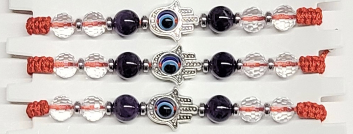 Red String Hamsa Crystal Bracelet
