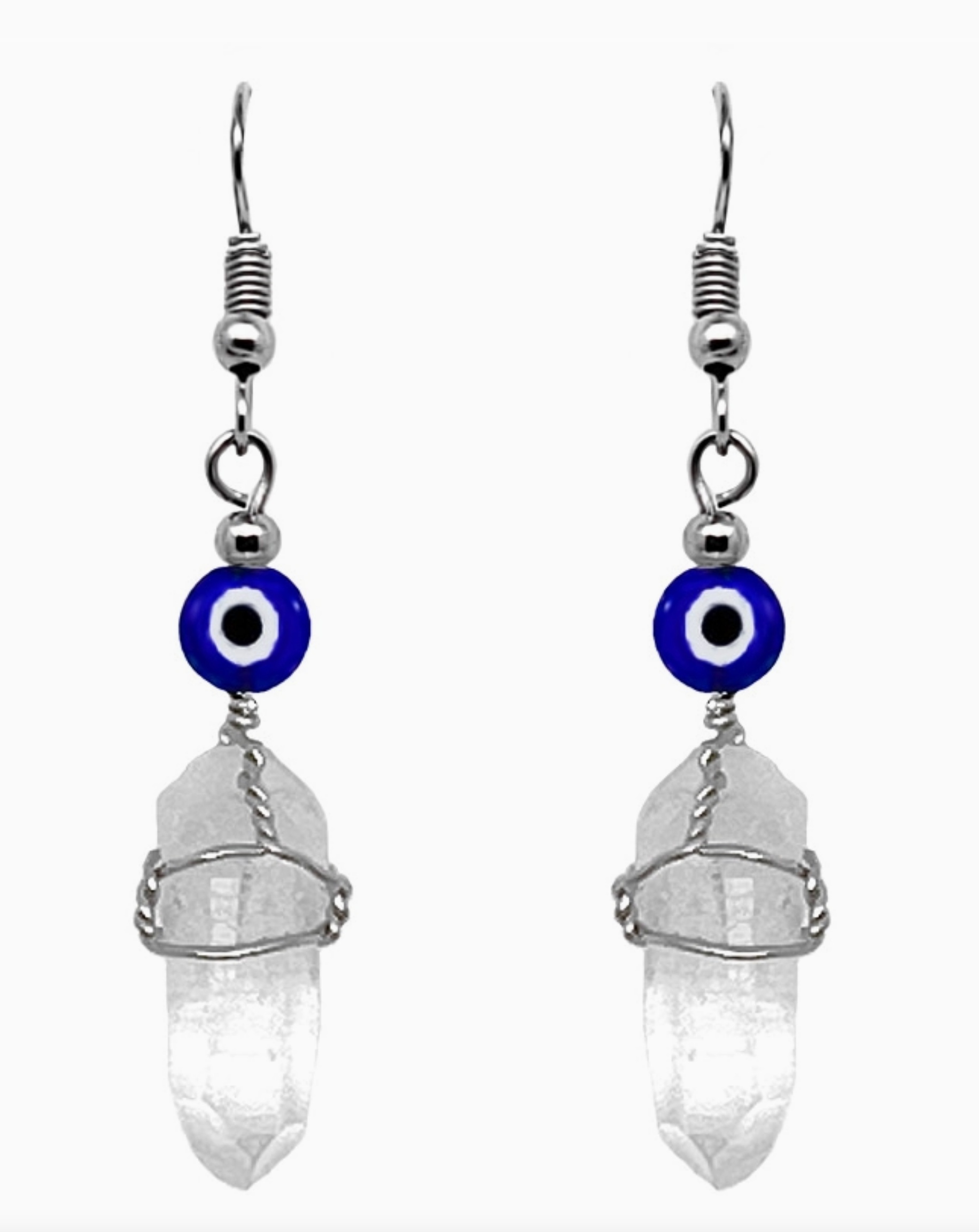 Evil Eye Dangle Crystal Earrings