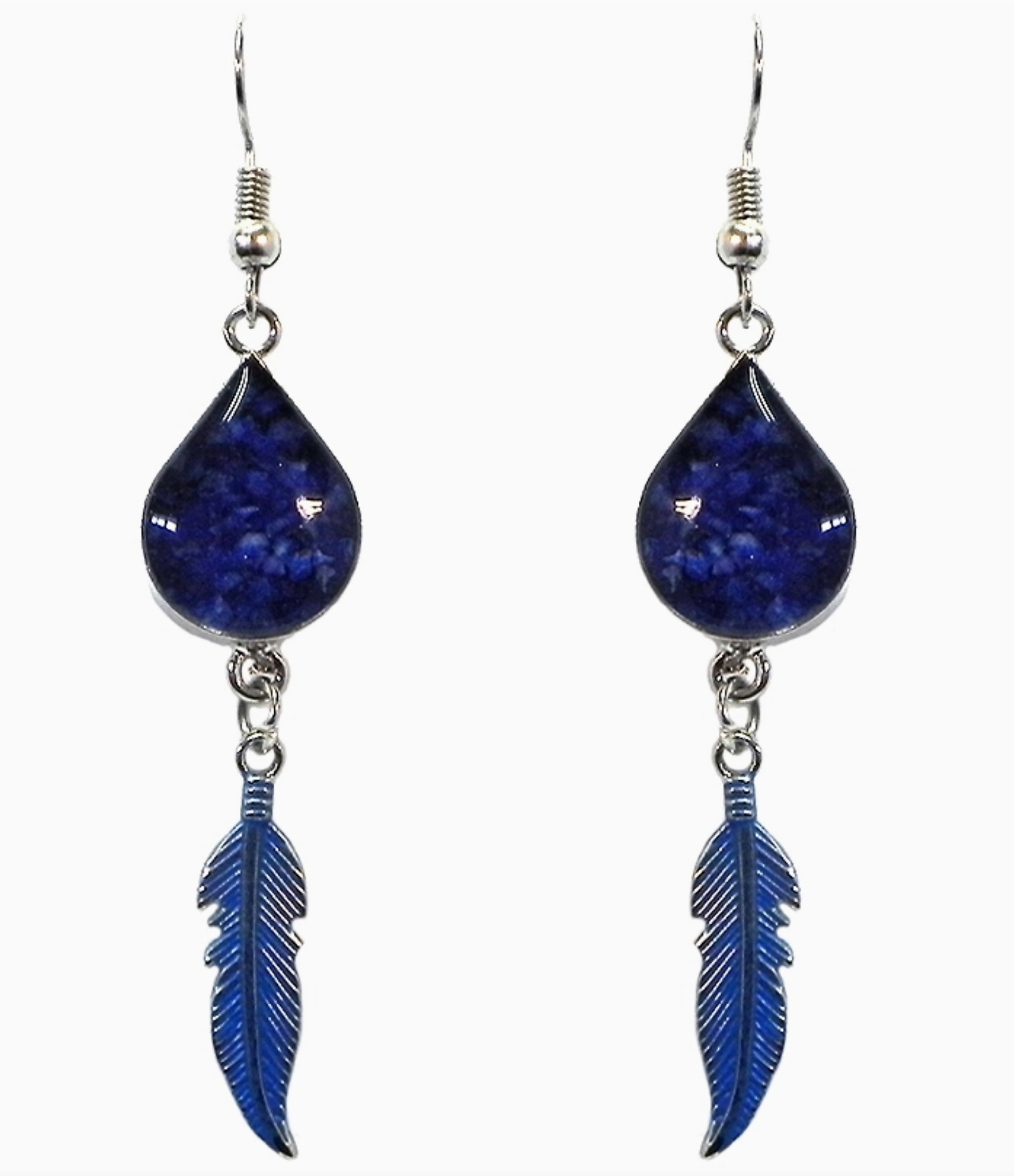 Geometric Chip Feather Earrings