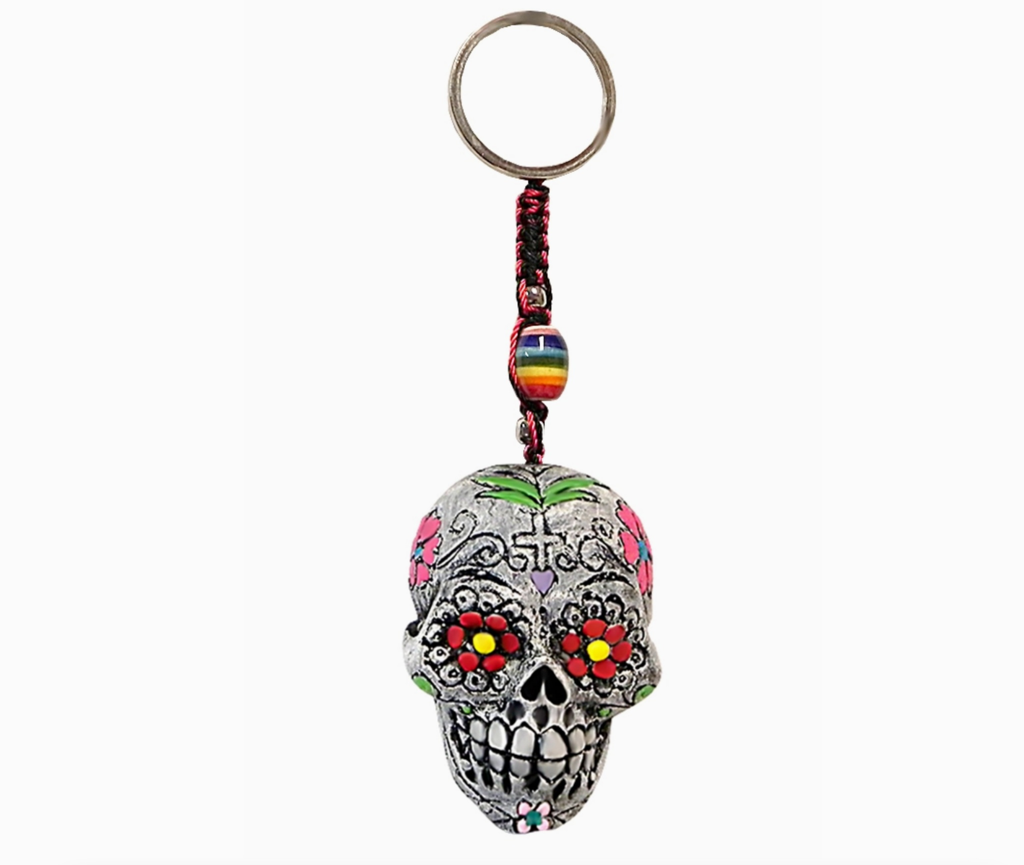 Sugar Skull Keychain Hand Crafted