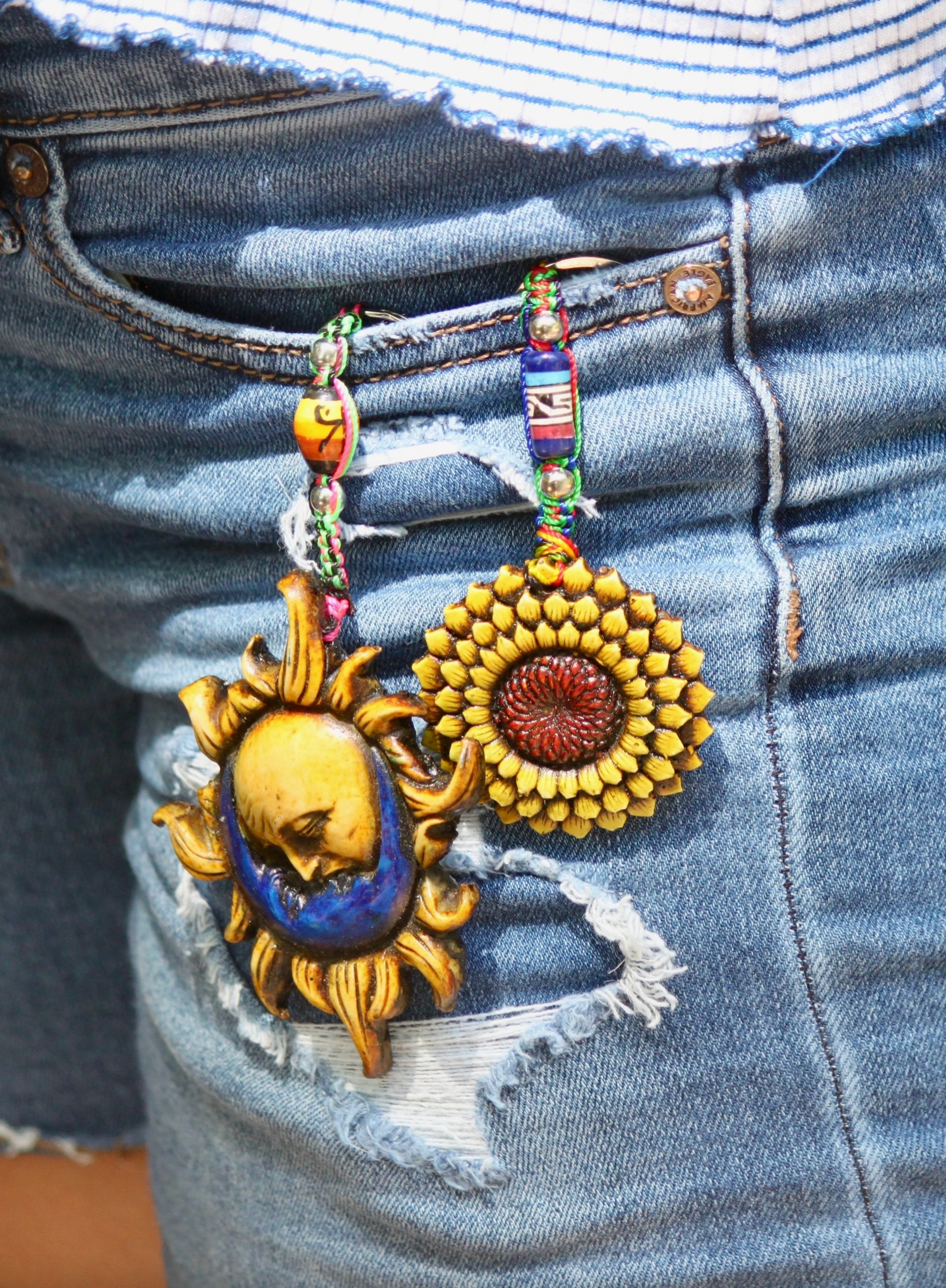 Sun Flower Keychain Hand Crafted