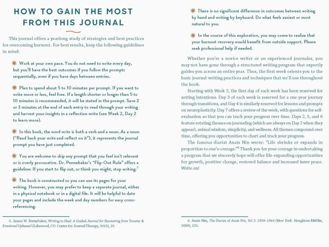 Book - Journal Therapy For Overcoming Burnout