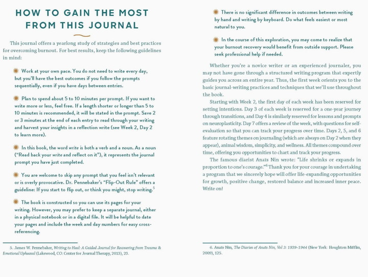 Book - Journal Therapy For Overcoming Burnout