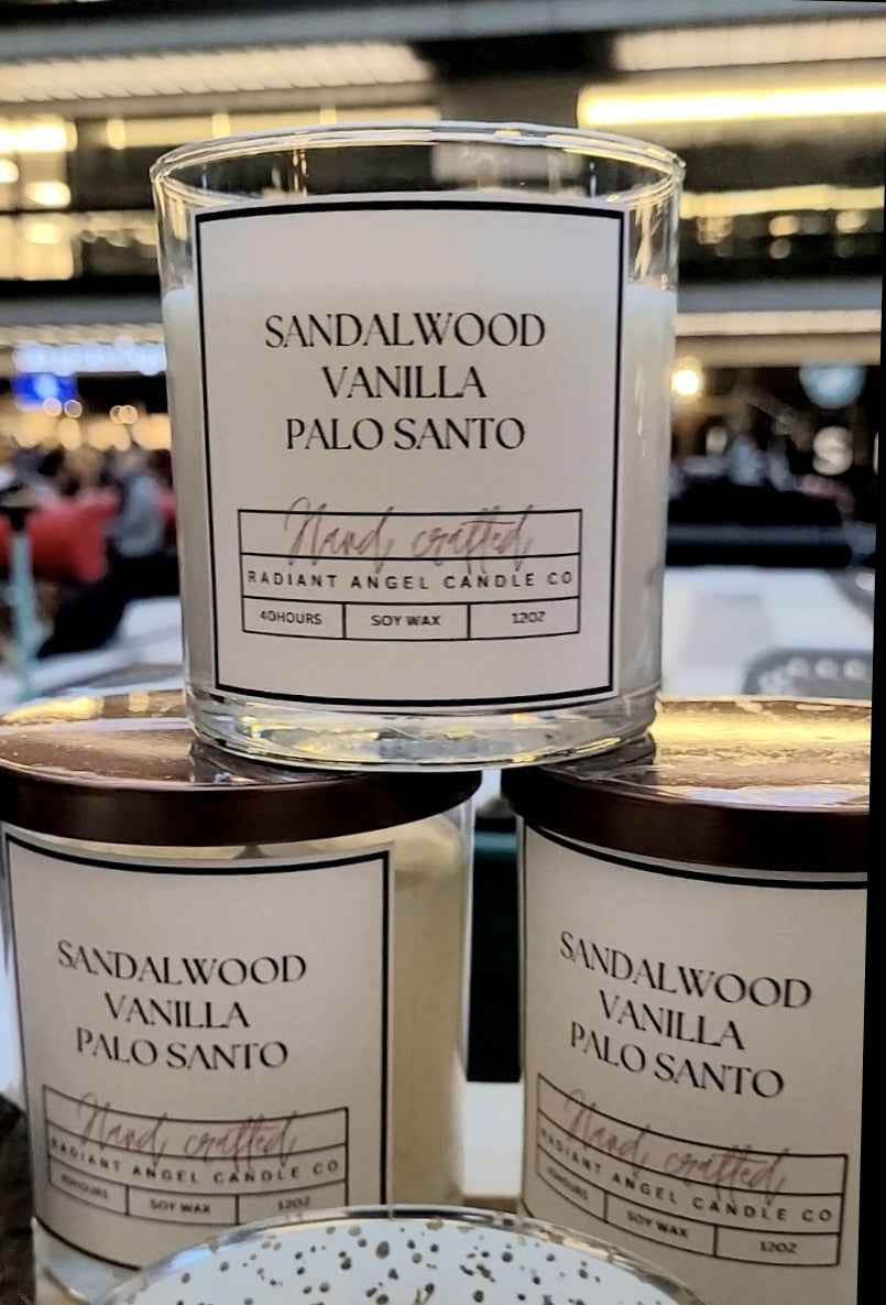 Sandalwood, Vanilla &amp; Palo Santo Soy Candle