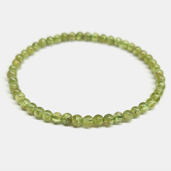 Peridot 4 mm Round Bead Bracelet for Abundance &amp; Renewal