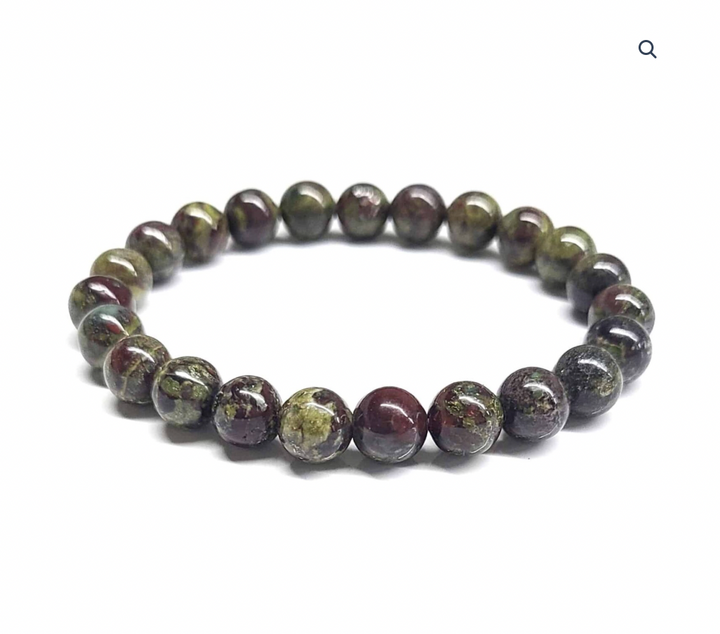 Dragon Blood Jasper Round Bead Bracelet - Resilient Action
