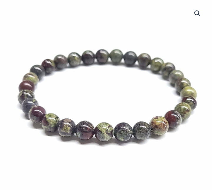 Dragon Blood Jasper Round Bead Bracelet - Resilient Action