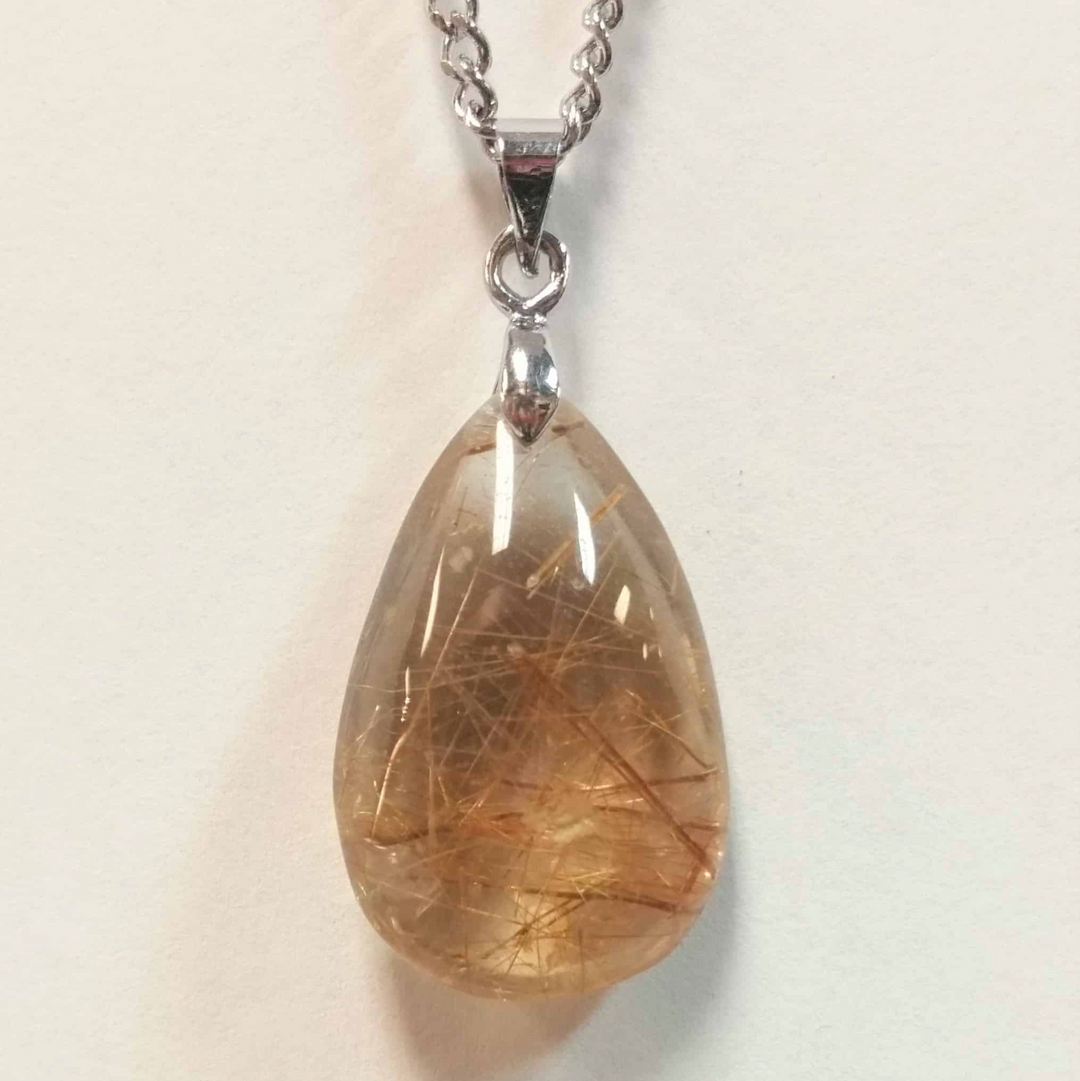 Rutilated Quartz Pendant Necklace