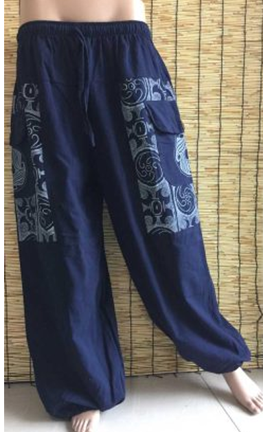 Natural Cotton Cinch Leg Pants with Pockets