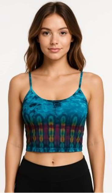 Tie Dye Crop Top - Crisscross Open Back