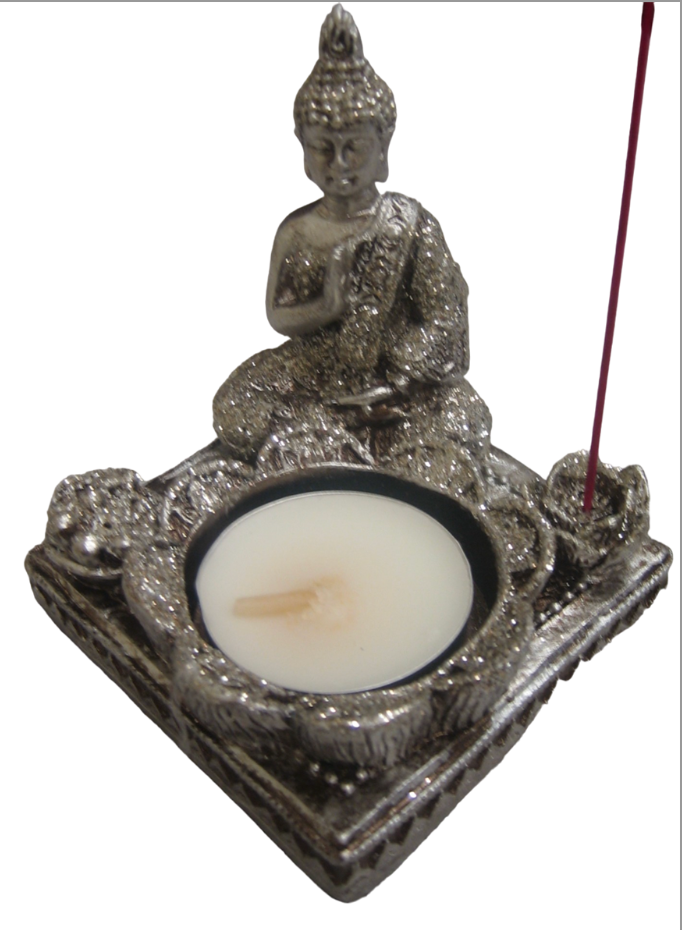 Tea Light and Incense Holder - Sitting Buddha