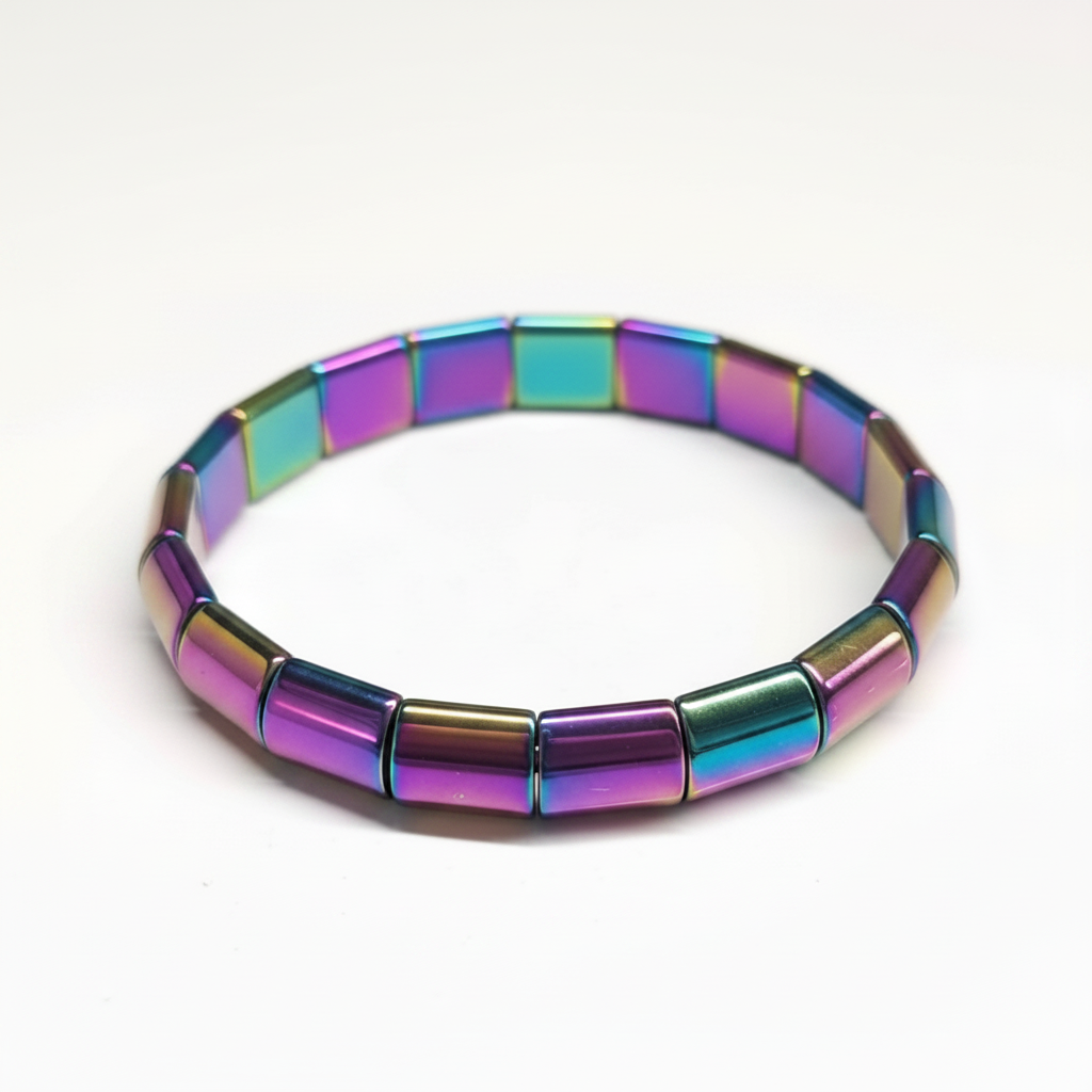 Titanium Hematite Bangle Bracelet 8mm - Energetic Shield