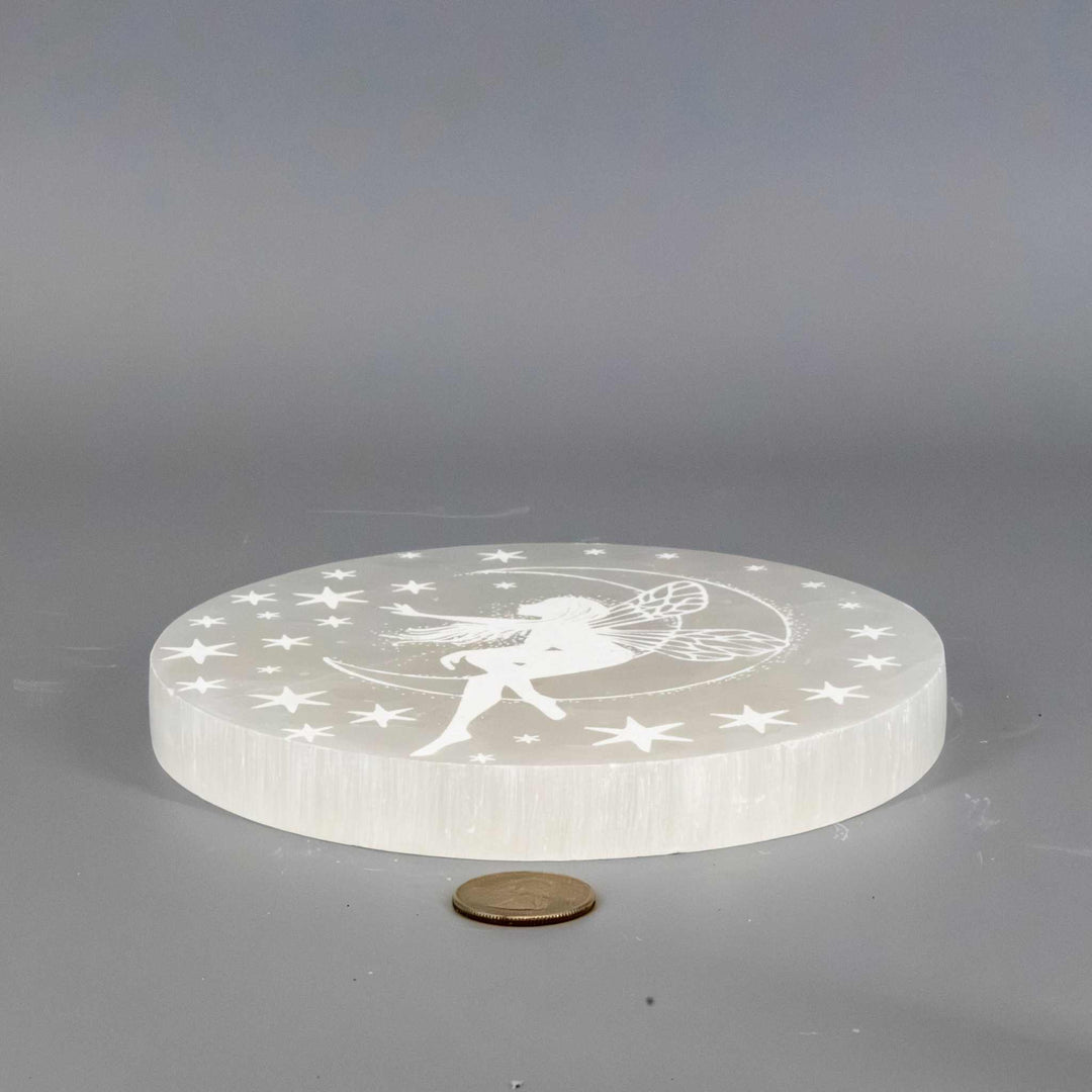 Selenite 5.5" Jumbo "Forest Fairy" Charging Plate