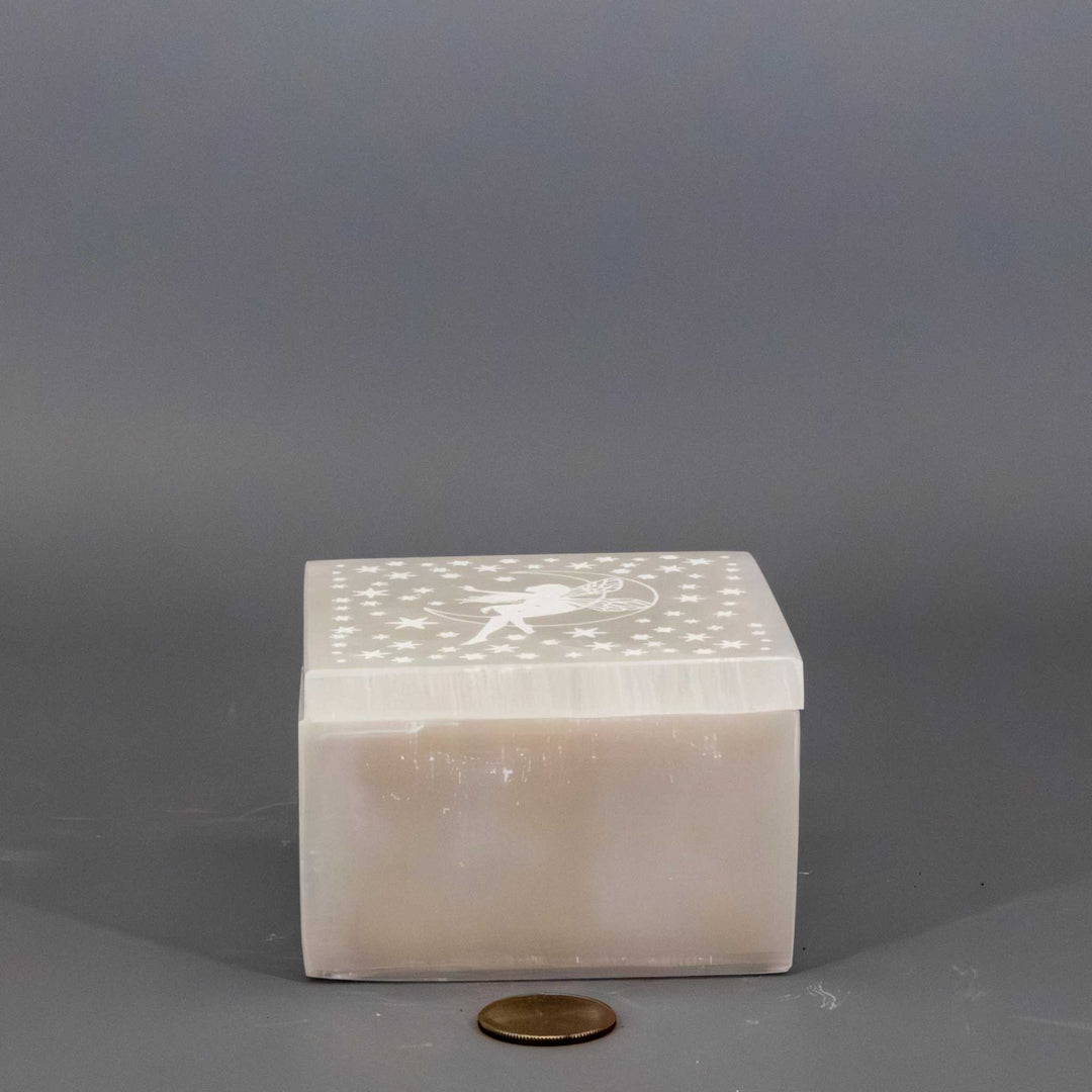 Selenite "Forest Fairy" Jewelry Box