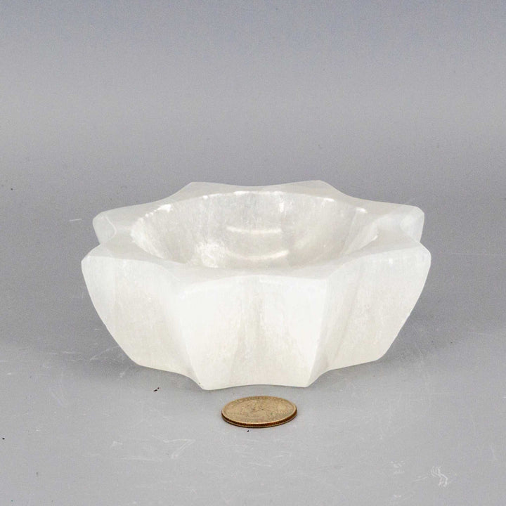 Selenite Rare 8 Point Star Bowl
