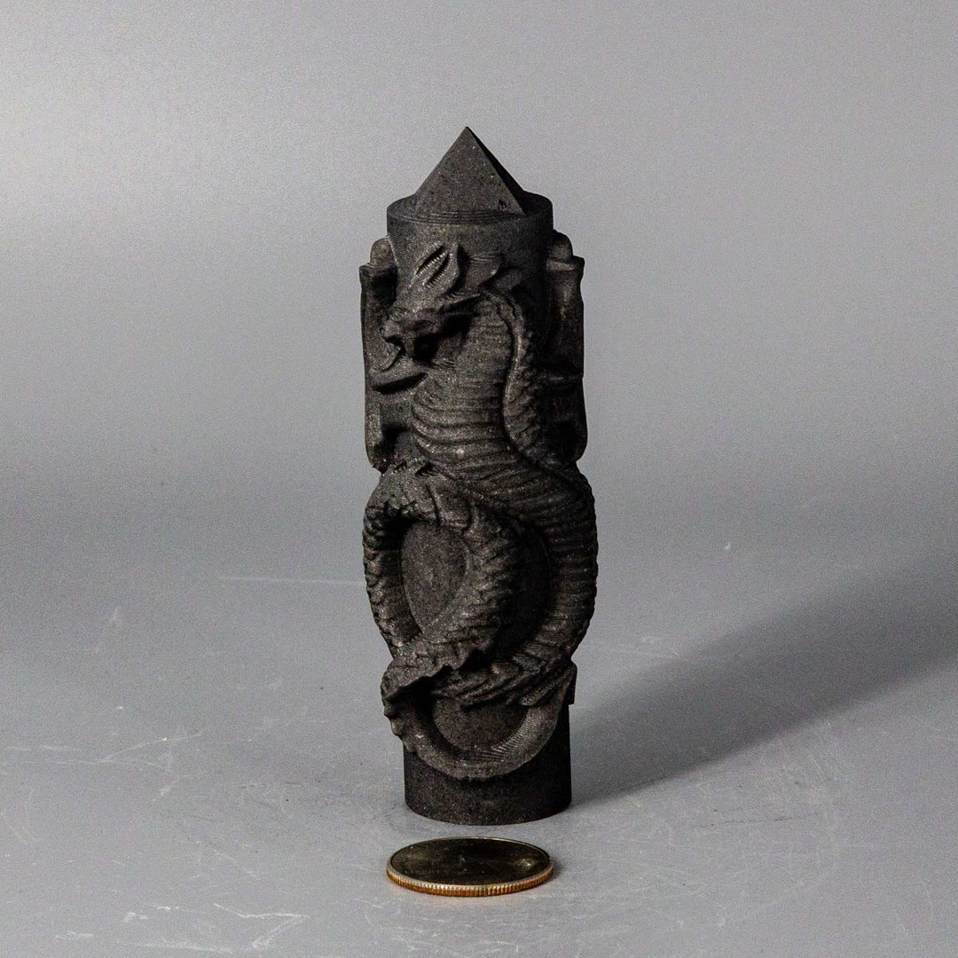 Selenite and Shungite "CNC Machine" Carved Dragon Towers