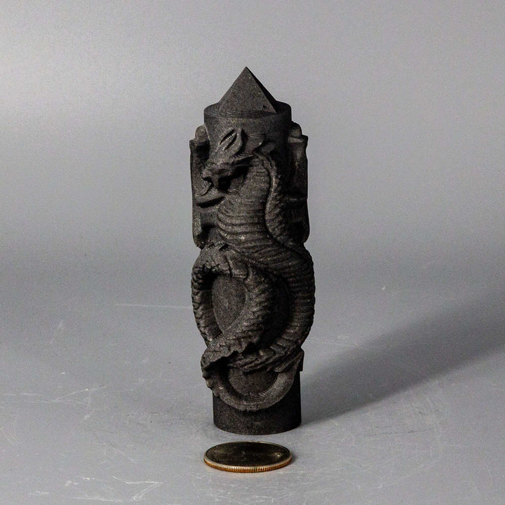 Selenite and Shungite "CNC Machine" Carved Dragon Towers
