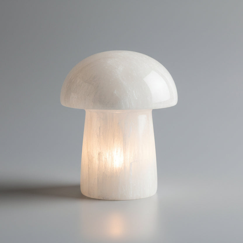 Mushroom-shaped lamp on a gray background