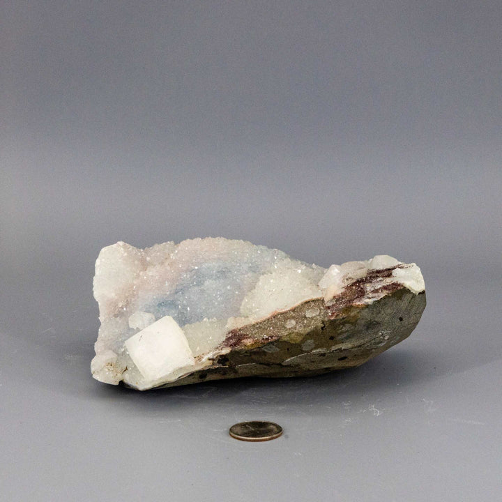 Stunning "Rare" Chalcedony Quartz Cluster With Apophyllite Knob