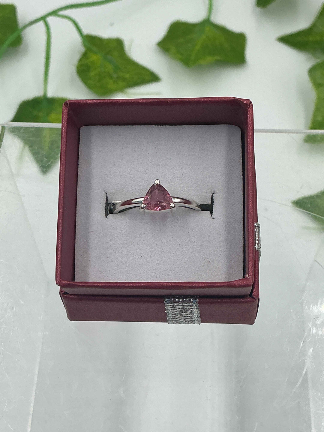Sterling Silver Tourmaline Trillion Solitaire Ring