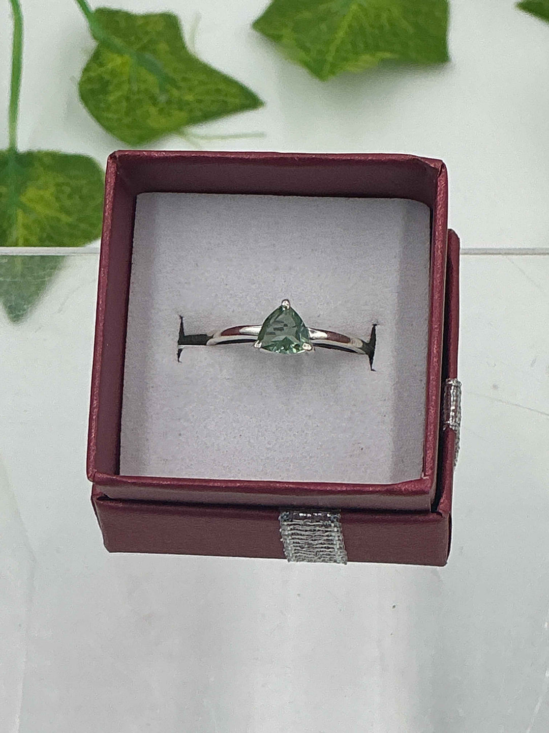 Sterling Silver Tourmaline Trillion Solitaire Ring