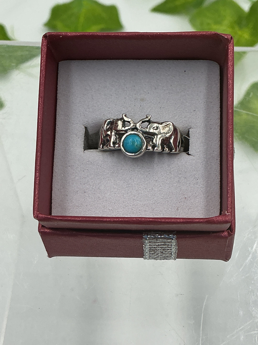 Sterling Silver Turquoise Elephant Ring