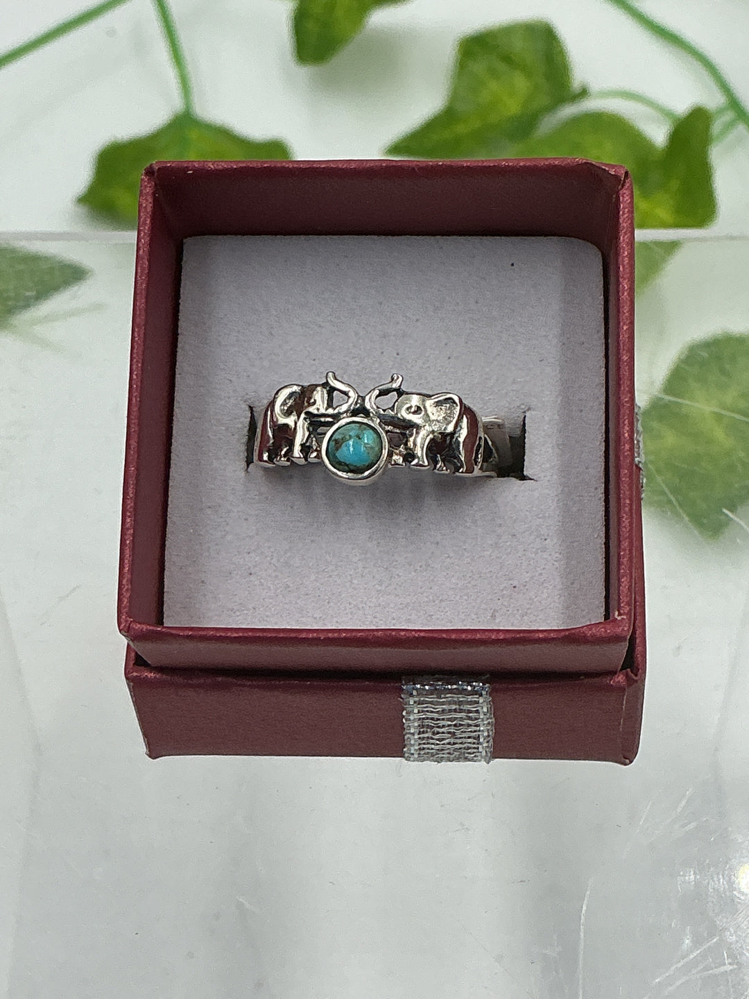 Sterling Silver Turquoise Elephant Ring
