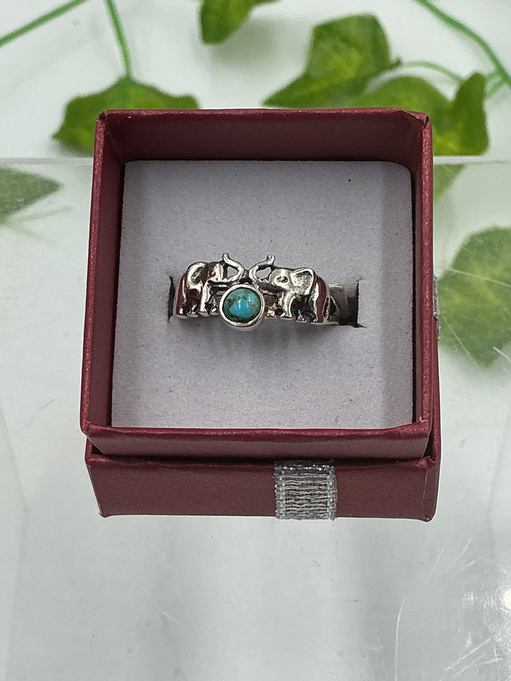 Sterling Silver Turquoise Elephant Ring
