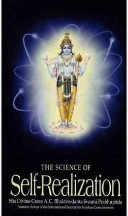Hardcover book The Science of Self-Realization by Bhaktivedanta Swami with deity illustration on the cover