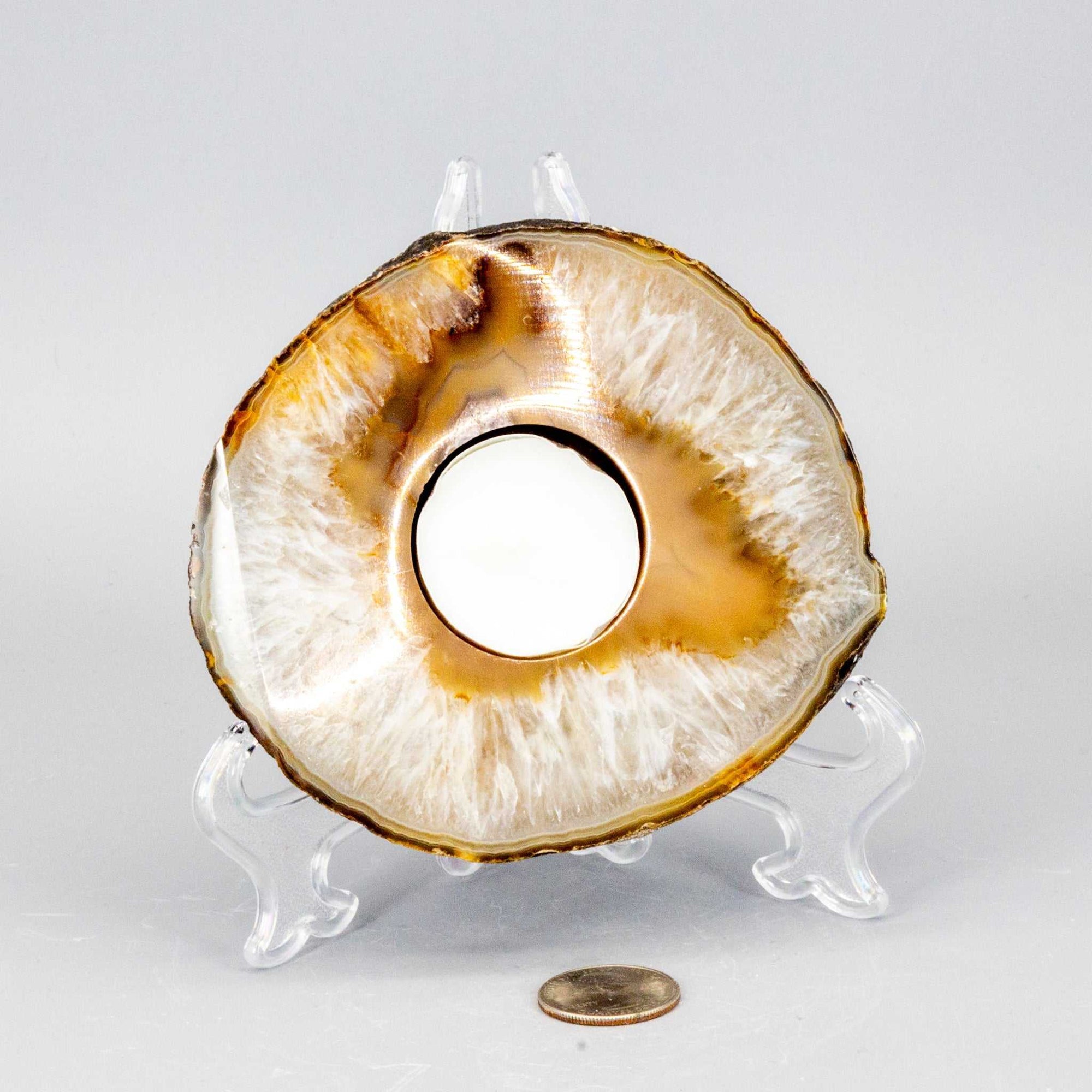 Thick Agate Slice Tea Light Candle Holders