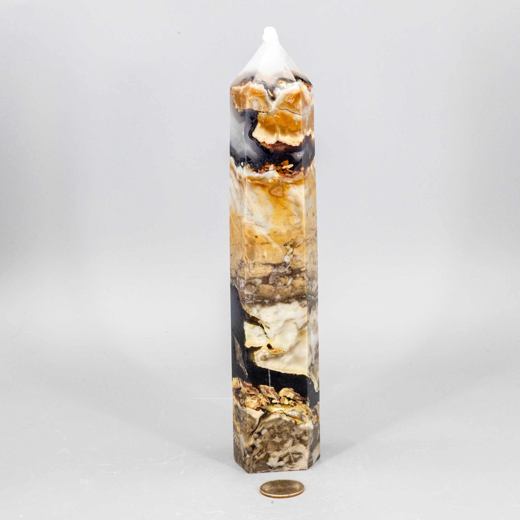 Volcano Agate Crystal Tower – XL UV Reactive