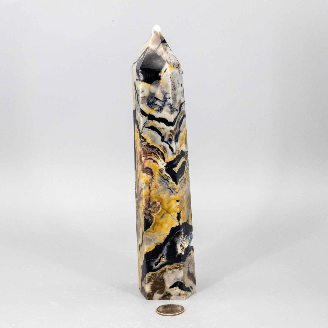 Volcano Agate Tower XL | UV Reactive Crystal Tower