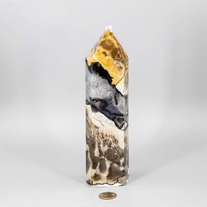 Volcano Agate Tower XL | UV Reactive Crystal Tower