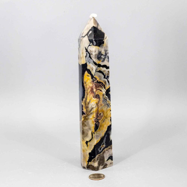 Volcano Agate Tower XL | UV Reactive Crystal Tower
