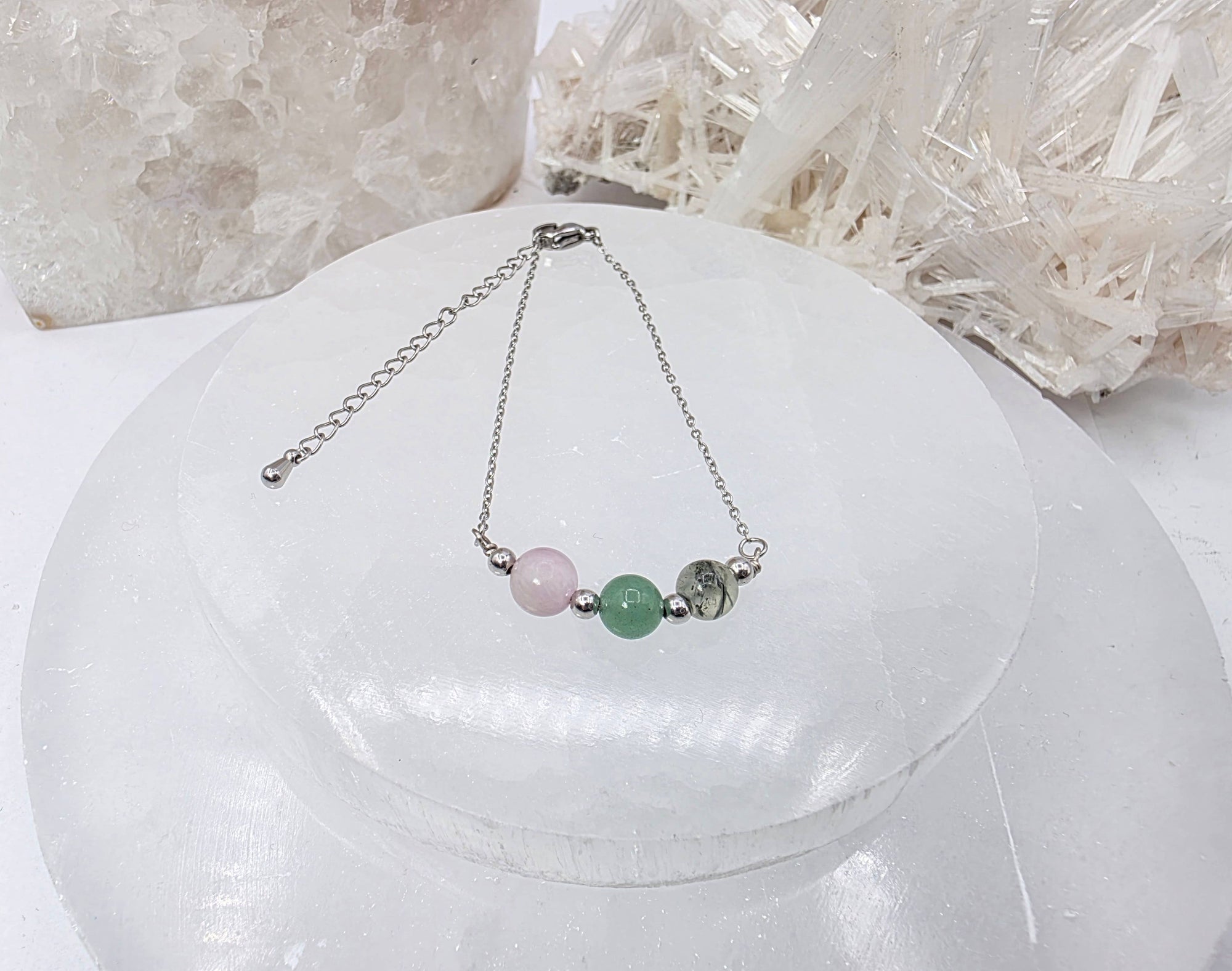 LEAD WITH LOVE-Kunzite, Green Aventurine, Prehnite Jewelry Set