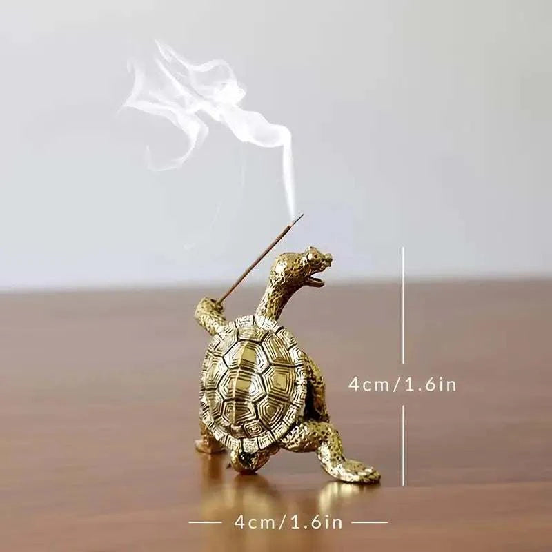 Agarbatti Stand - Antique Bronze Kung Fu Turtle Incense Holder