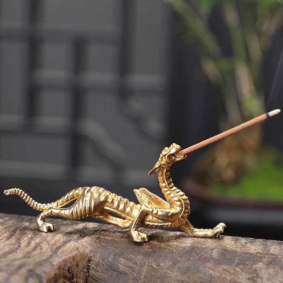 Agarbatti Stand - Golden Dragon Incense Stick Holder