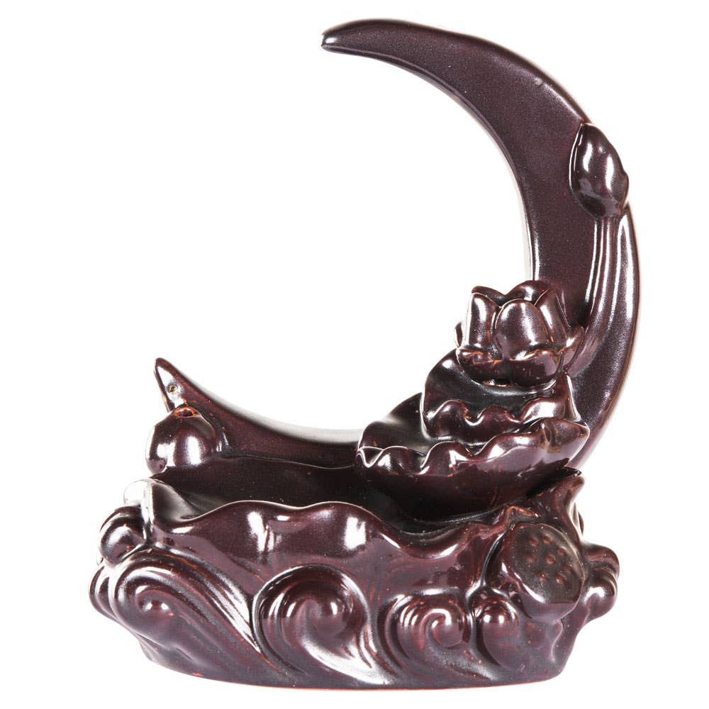 Crescent Moon with Koi Fish Backflow Burner