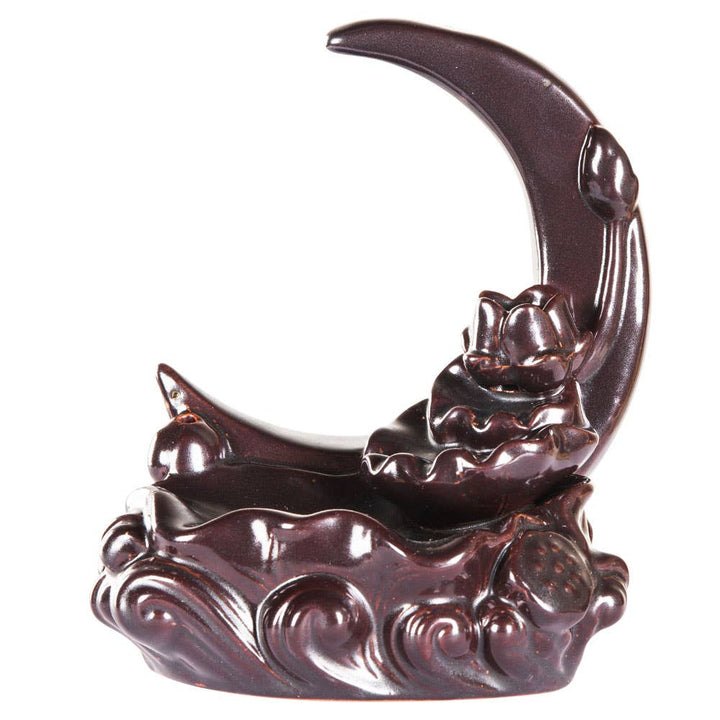 Crescent Moon with Koi Fish Backflow Burner