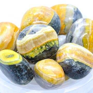 Bumble Bee Jasper Tumbled Pocket Stone