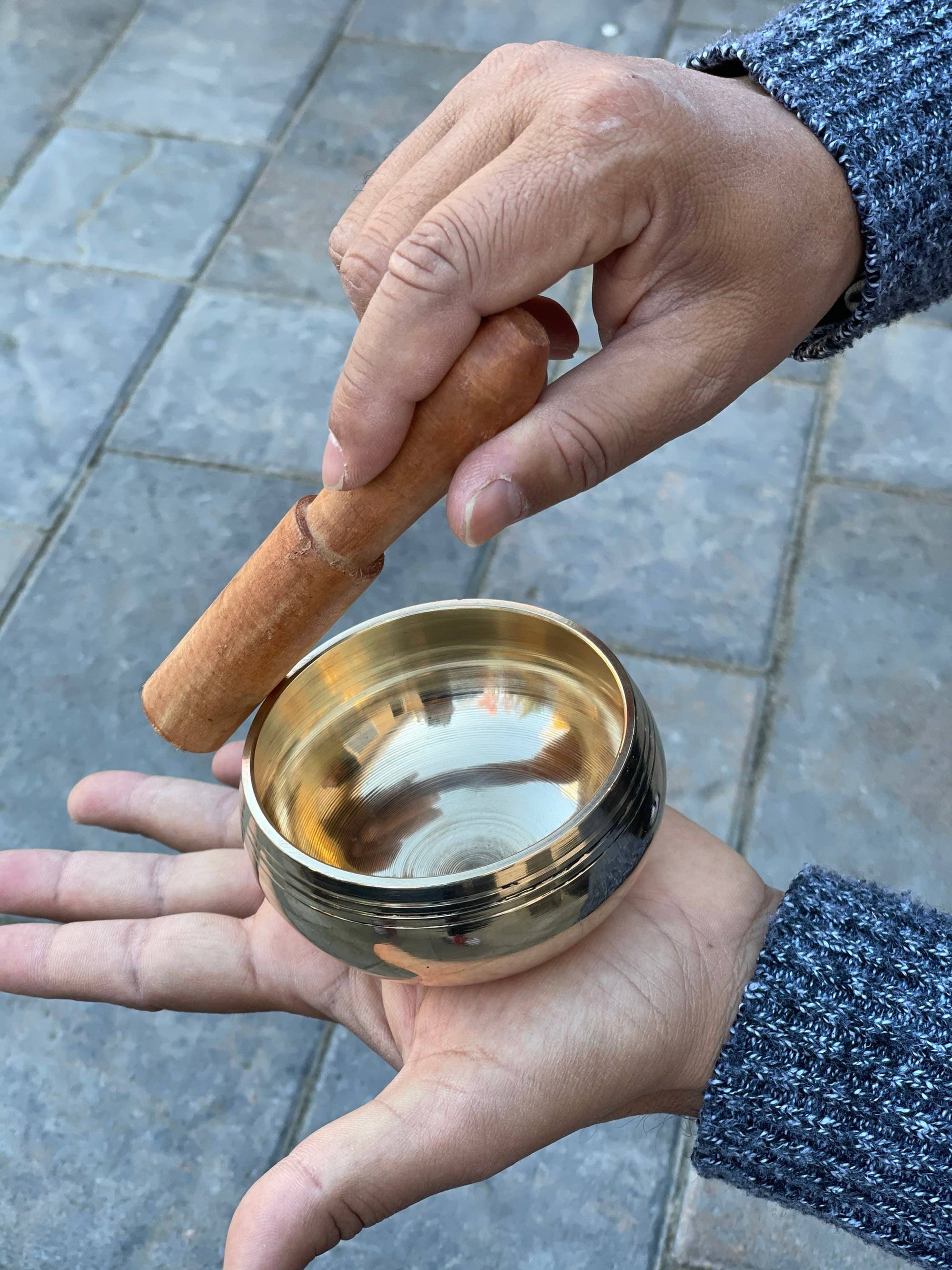 Handmade Tibetan Singing Bowl with Carrying Case