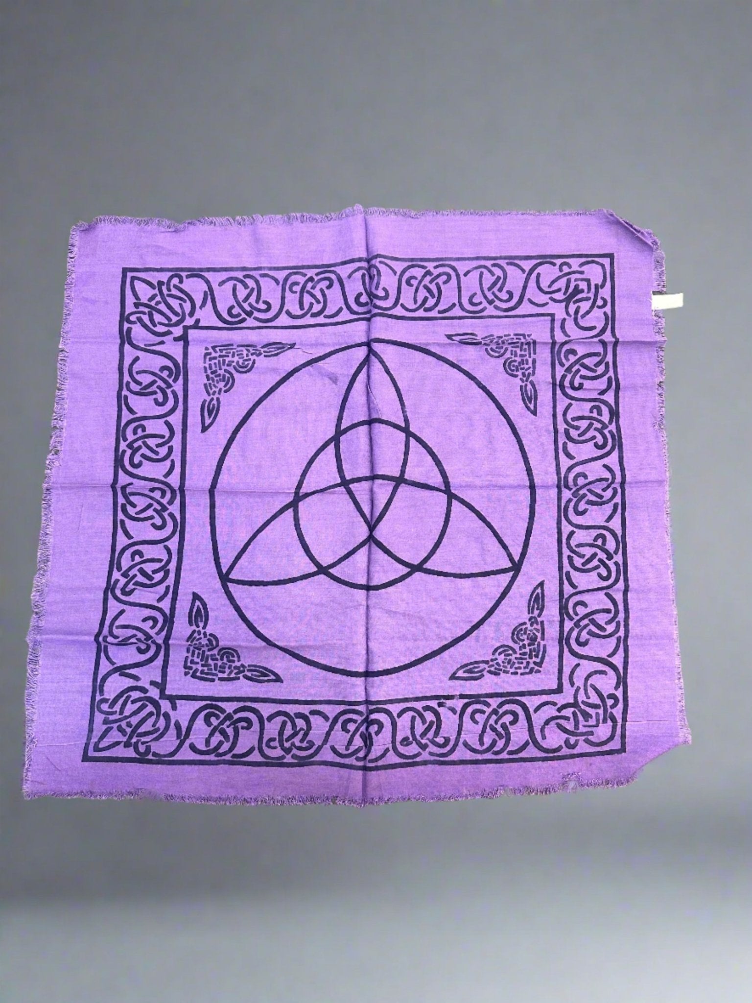 Altar Cloth - Triquetra 18x18 Purple/Black - Sacred Crystals Home Decor
