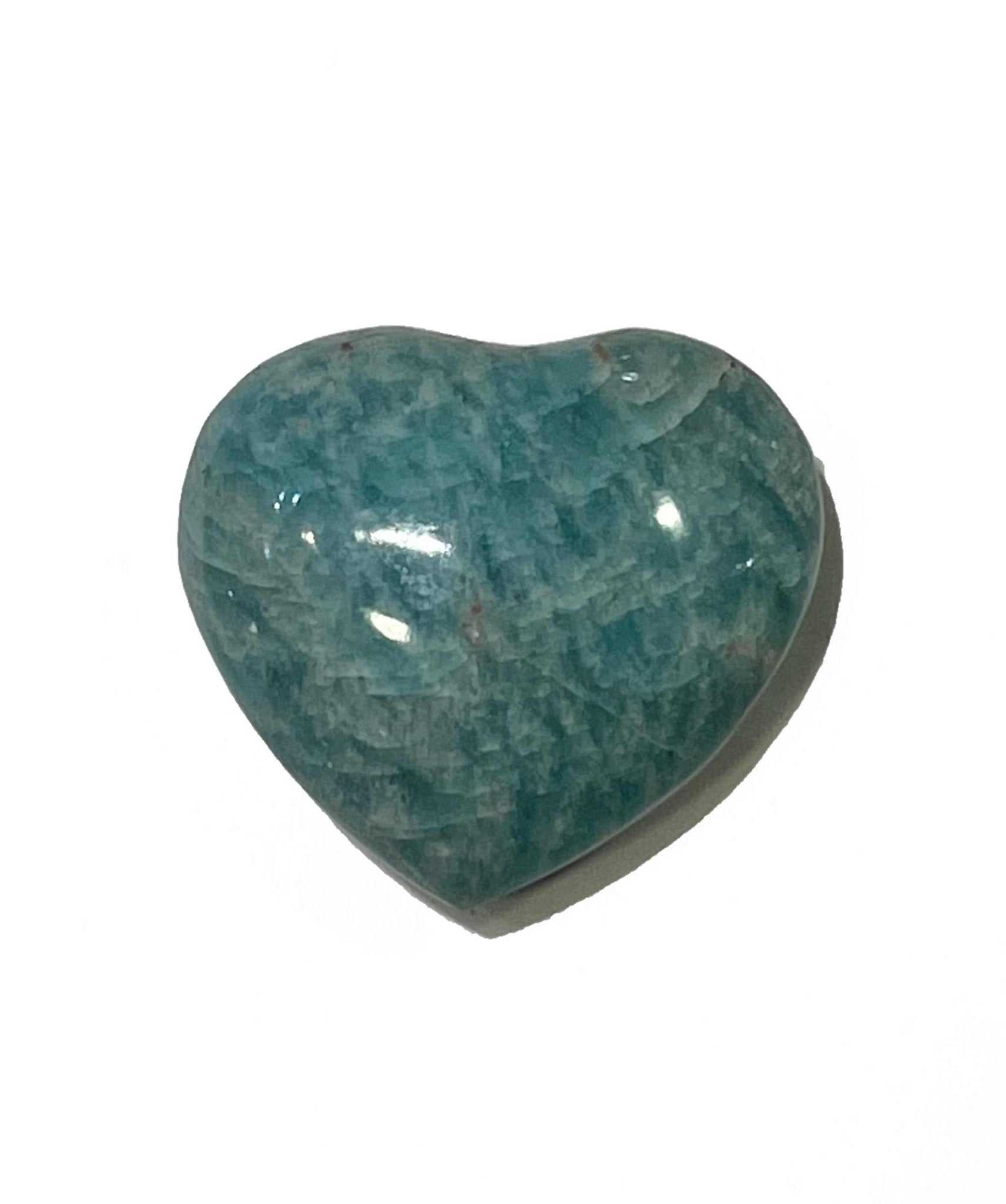 Amazonite Pocket Heart - Sacred Crystals Hearts