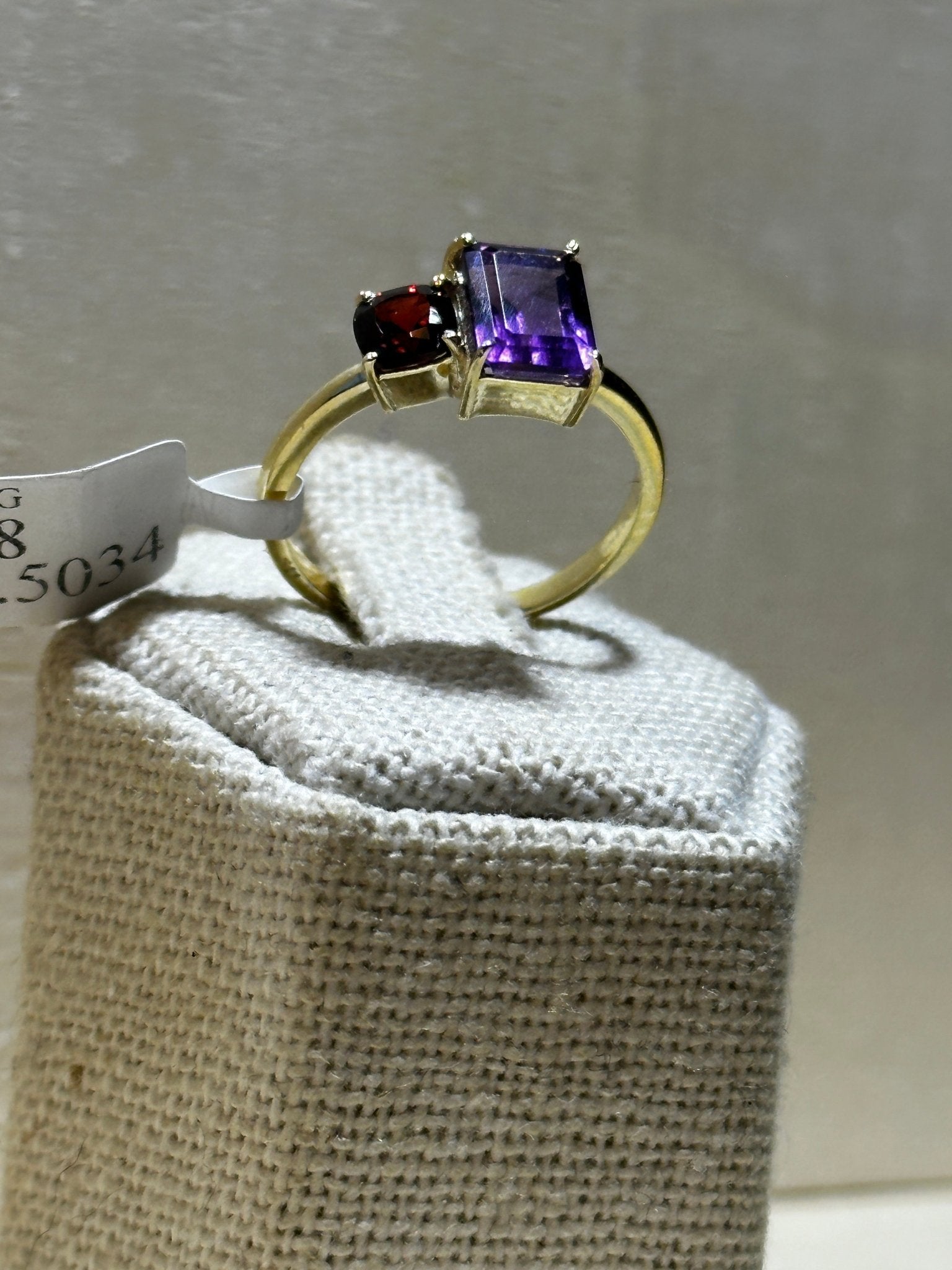 Amethyst &amp; Garnet Ring Size 8 (02.5034) - Sacred Crystals Rings