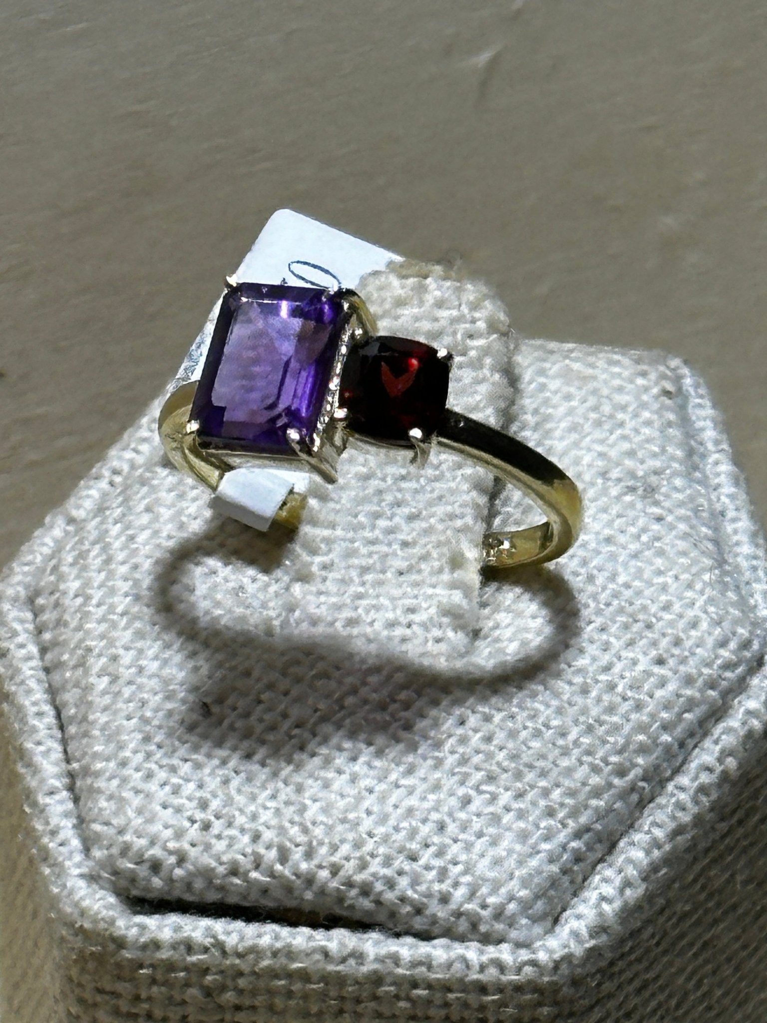 Amethyst &amp; Garnet Ring Size 8 (02.5034) - Sacred Crystals Rings