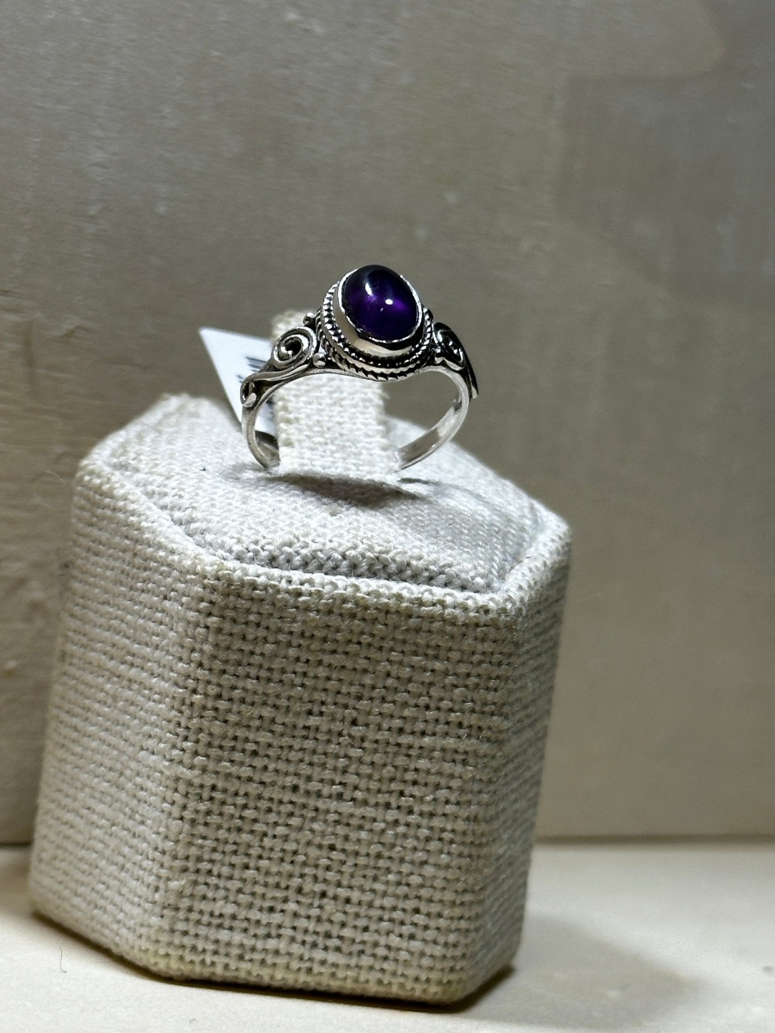Amethyst Oval Dainty Ring Size 5 - Sacred Crystals Rings