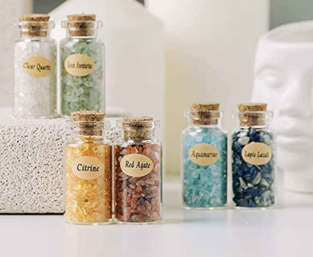 Apothecary Bottle 2" with Crystals