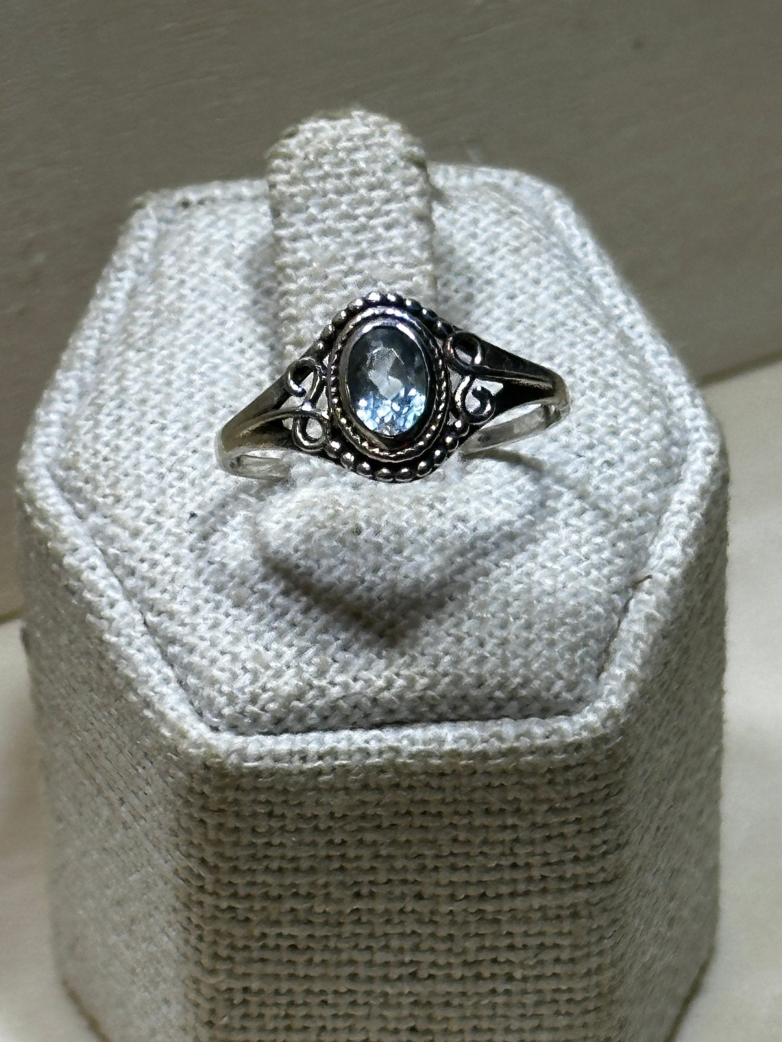 Aquamarine Faceted Oval Dainty Ring - Sacred Crystals Rings